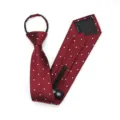 Corbata roja de lunares con cremallera para hombre negocios boda corbata fácil - 8cm Rojo Festivo Puntos Blancos Cremallera