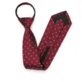 Corbata con cremallera burdeos para hombre, corbata prenodada fácil con elegante patrón. - 8cm Rojo Vino Blanco Paisley Cremallera