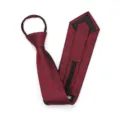 Corbata con Cremallera Roja Hombre Negocios Formal Preanudada Patrón Geométrico - 8cm Rojo Vino Cuadrado Cremallera