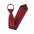 Corbata con cremallera roja clásica para hombre, corbata prehecha para negocios y bodas. - 8cm Burdeos Doble Raya Cremallera