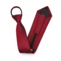 Corbata roja con cremallera para hombres y mujeres, corbata formal preanudada para trabajo. - 8cm Rojo Vino Cuadrícula Pequeña Cremallera