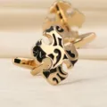 Boutons de manchette dores croix style pour homme chemise francaise affaires luxe - Motif Or Rétro