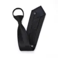 Corbata negra con cremallera para hombre, corbata fácil para la oficina y bodas formales. - 8cm Elegante Negro Rayas Cremallera