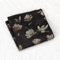 Heren vintage bloemen pochet formeel zakelijk pak huwelijk borstzak accessoire stijlvol - Magnolia Zwart Koffie