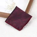 Retro rood blauw blad patroon heren pak pochet formele bruid zakdoek zijde accessoire - Rood Blauw Veer Patroon Borstzakdoek