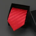 Red striped zipper necktie for men and women, classic business and wedding formal wear detail. - 8cm A023 Zipper