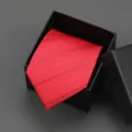 Classic red striped zipper necktie for men and women business suits wedding wear. - 8cm D03 Zipper Without Box