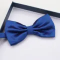 Men's blue grid bow tie formal wedding groom accessory in elegant gift box perfect for suits. - Royal Blue Grid Bowtie