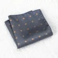 Heren Pocketsquare Donkerblauw Visgraat Vintage Bloem Kostuum Zakdoek Accessoire - Lapis Lazuli Weven