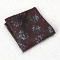 Heren pochet retro bloemen patroon pak zakdoek huwelijk formele borst zak accessoire - Verzonken Bloem Donkerbruin