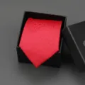 Red patterned zipper necktie for men and women, wedding business tie in gift box. - 8cm D11 Zipper Without Box