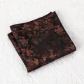 Heren vintage bloemen pochet voor pak zakdoek formele bruiloft detail weergave - Egeïsche Golven Zwarte Koffie