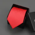 Red patterned zipper necktie in black gift box, perfect for business suits and weddings. - 8cm D19 Zipper Without Box