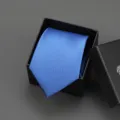 Solid royal blue silk necktie for men business formal wear with luxury gift box packaging - 8cm Royal Blue Solid Self-tie Without Box
