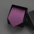 Purple necktie in black gift box for business formal wear, elegant men suit accessory. - 8cm Purple Solid Self-tie Without Box
