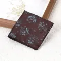 Heren retro bloemen pochet, bruine stijlvolle zakdoek voor formele zakenpakken en trouwerijen. - Verzonken Bloem Donkerbruin Borstzakdoek
