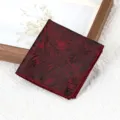 Vintage bloemen heren pochet zakdoek huwelijk pak borstzak decoratieve accessoire - Wijnrood Bladeren Borstzakdoek