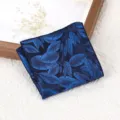 Blauwe vintage bladeren patroon heren pochette voor stijlvol pak en trouwzakdoek. - Dromerige Nevel Borstzakdoek