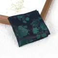Heren vintage donkerblauwe bloemen pochet zijden zakdoek voor trouwpak en zakelijk. - Fantasie Smaragdgroen Borstzakdoek