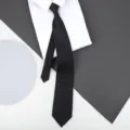 Black striped business tie for men, elegant formal suit necktie for wedding and office wear - 8cm Black Bold Stripe Zipper