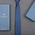 Blue business tie with gift box, elegant necktie set for formal wedding and office events - 6cm Navy Solid Zipper (With Long Gift Box)