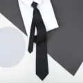 Classic black business necktie with subtle pattern, perfect for formal wear and weddings. - 8cm Black Paisley Zipper