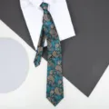 Stylish paisley zipper tie for business wear, easy to wear pre-tied necktie for men and women. - 8cm Blue and White Porcelain Zipper