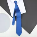 Blue zipper tie for men and women, professional business and wedding wear, easy to wear pre-tied necktie. - 8cm Royal Blue Solid Zipper Necktie