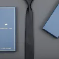 Classic black formal necktie paired with a blue gift box, perfect for business and wedding. - 6cm Black Glossy Zipper (With Long Gift Box)