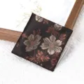 Heren vintage bloemen pochet donkerbruin voor pak zakdoek bruiloft kostuum accessoire - Donkere Koffie Panorama Borstzakdoek