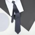 Classic dark grey zipper tie with white shirt collar, professional business style variant. - 8cm Dark Gray Solid Zipper