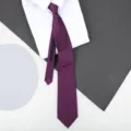 Purple zipper tie for men women business wedding formal wear easy wear necktie accessory. - 8cm Purple Solid Zipper Necktie