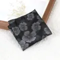 Vintage bloemen pochet voor heren, zwarte formele pak zakdoek en trouwaccessoire voor pakken. - Inkttekening Artistiek Borstzakdoek