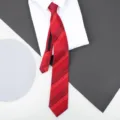Red Striped Zipper Tie for Men Women Groom Business Wedding Formal Wear Classic Style - D02 Zipper