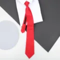 Red zipper necktie variant for men and women, business formal and wedding option. - D06 Zipper
