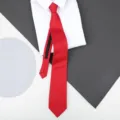 Classic red zipper tie for men and women, business wedding necktie, easy pre-tied style. - D08 Zipper