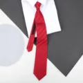 Red Striped Zipper Tie for Men Women Wedding Business Formal Suit Necktie Fashion Accessory - D09 Zipper