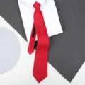 Red zipper tie for men and women, pre-tied lazy necktie for business wedding formal wear. - D10 Zipper