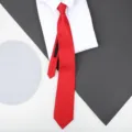 Red zipper tie for men and women, business formal wear wedding Korean style textured necktie - D19 Zipper