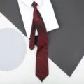 Red zipper tie for men and women, stylish striped pattern for business wedding formal wear. - Burgundy Snowflake Zipper