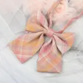 Japanese JK style plaid bow tie collar ribbon, perfect for student shirts and sailor uniforms. - Red Brown Plaid