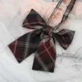 JK Japanese plaid bow tie collar ribbon for sailor shirt, sweet school uniform accessory. - JK010 Dark Brown Plaid Bowtie