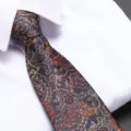 Mens paisley business necktie detail shot, elegant formal wear accessory for wedding and work. - 8cm Auspicious Cloud Phoenix Zipper Tie