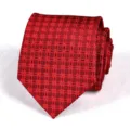 Red geometric patterned necktie for men wedding business formal wear stylish classic neckwear - Red Check Floral