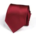 Classic burgundy red necktie detail shot, premium textured fabric for formal business wear. - Wine Red Glossy