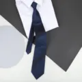 Dark blue abstract pattern lazy zipper tie for men business formal wear and daily office outfit. - 8cm Blue Textured Zipper