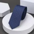 Corbata estrecha slim hombre mujer business casual lunares azul elegante accesorio. - 6cm A018