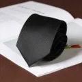 Classic black men's necktie for business formal wear and professional wedding attire - Fashion Classic Hand-Tied / 8cm / Black