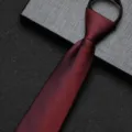 Rode visgraat patroon rits stropdas voor heren zakelijke huwelijk smalle das accessoire - 8cm Donkerrode Visgraat Rits Stijl