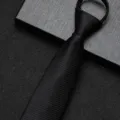 Zwarte ritsstropdas voor heren en dames, gestructureerde zakelijke stropdas voor formele. - 8cm Zwarte Klassieke Mode Rits Stijl